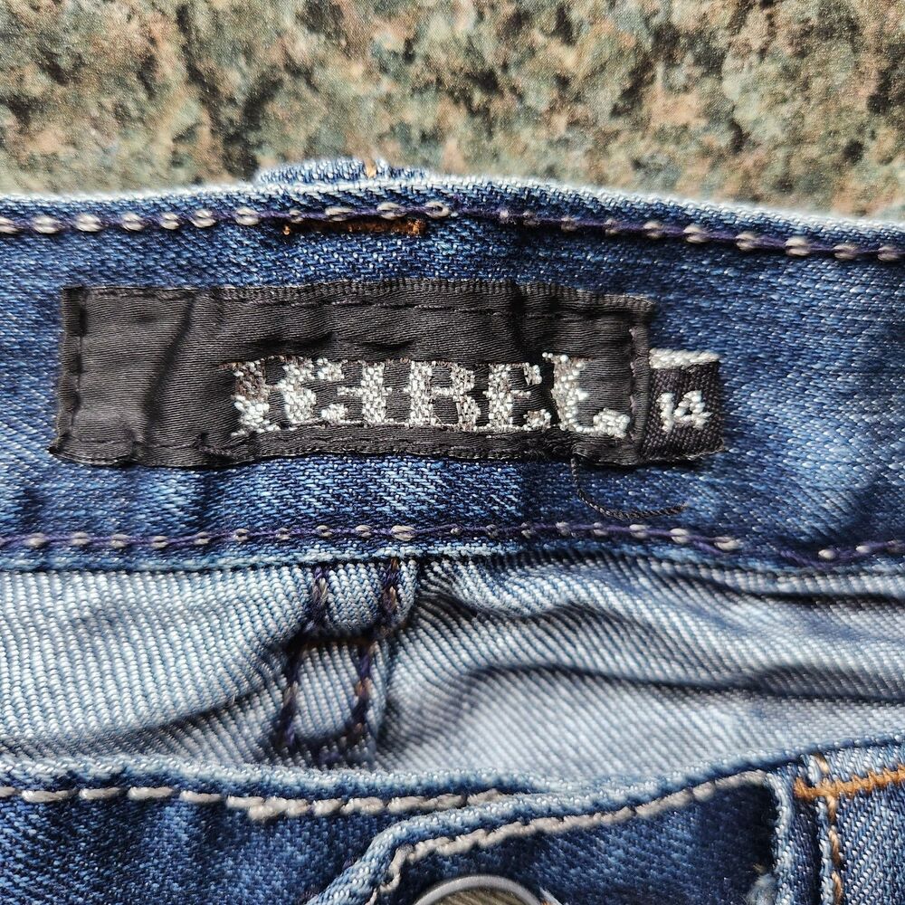 Rebel Blue Denim Jeans Girl Size 14 Cotton Polyester - Picture 5 of 11